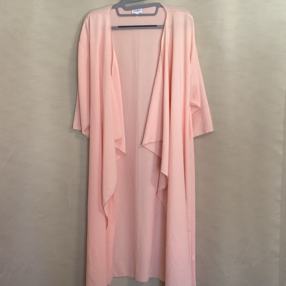 LuLaRoe Light Pink/Peach Open Front Duster Cardigan